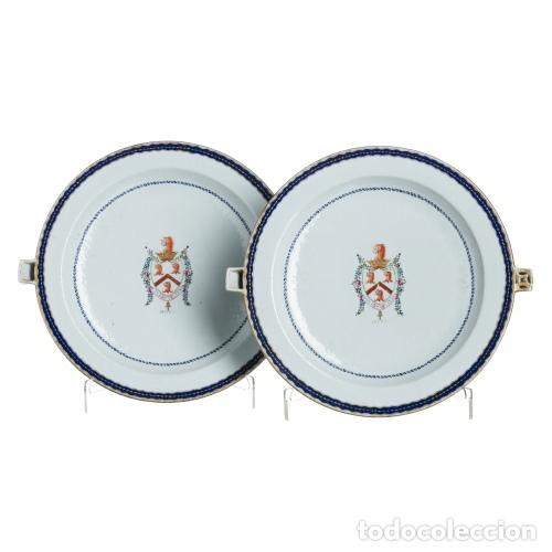 Antiguidades: PAR DE PLATOS PARA CALENTAR LA COMIDA