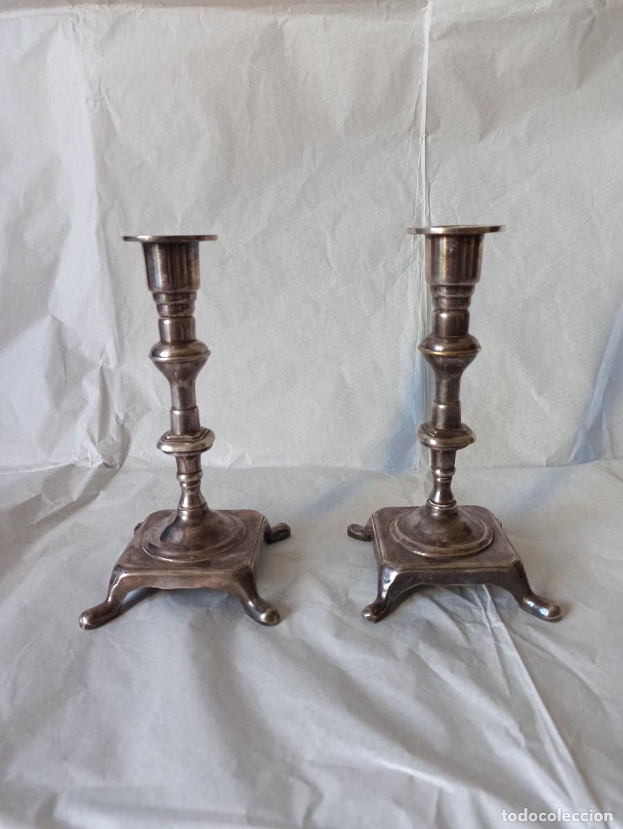 Antig&uuml;edades: Coppia di candelabri placcati argento - Foto 1