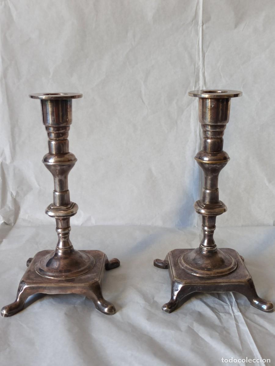 Antig&uuml;edades: Coppia di candelabri placcati argento - Foto 2