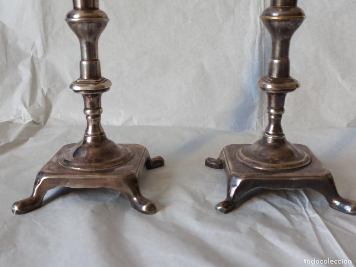 Antig&uuml;edades: Coppia di candelabri placcati argento - Foto 5