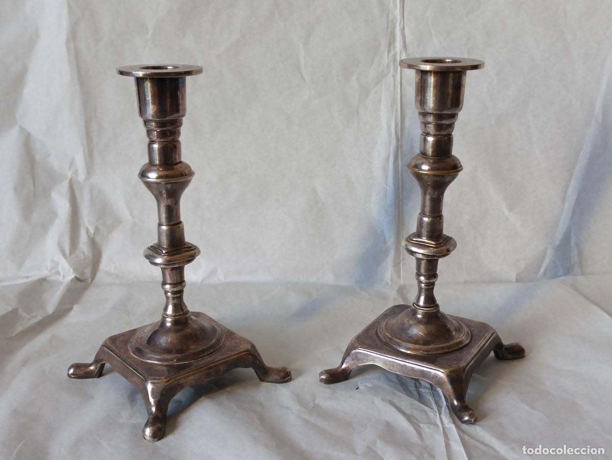Antig&uuml;edades: Coppia di candelabri placcati argento - Foto 7