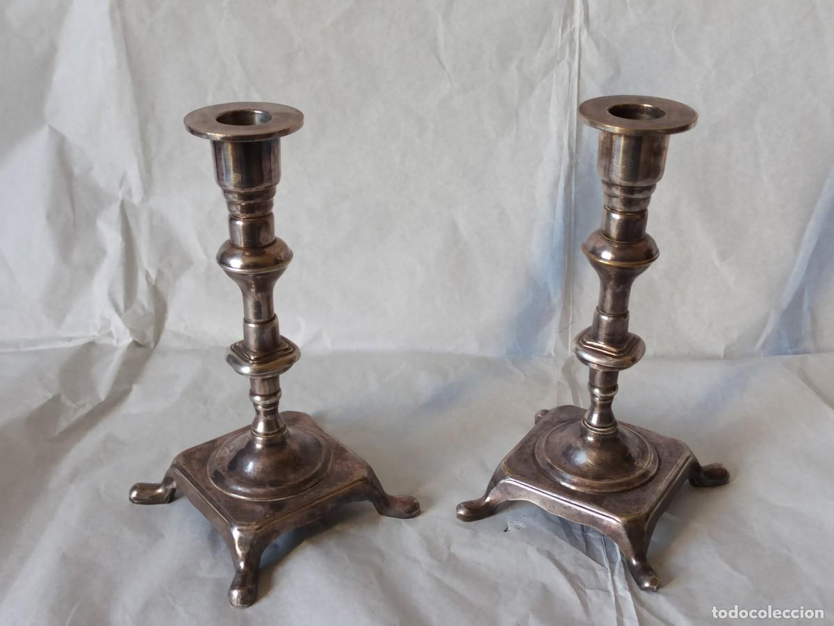 Antig&uuml;edades: Coppia di candelabri placcati argento - Foto 8