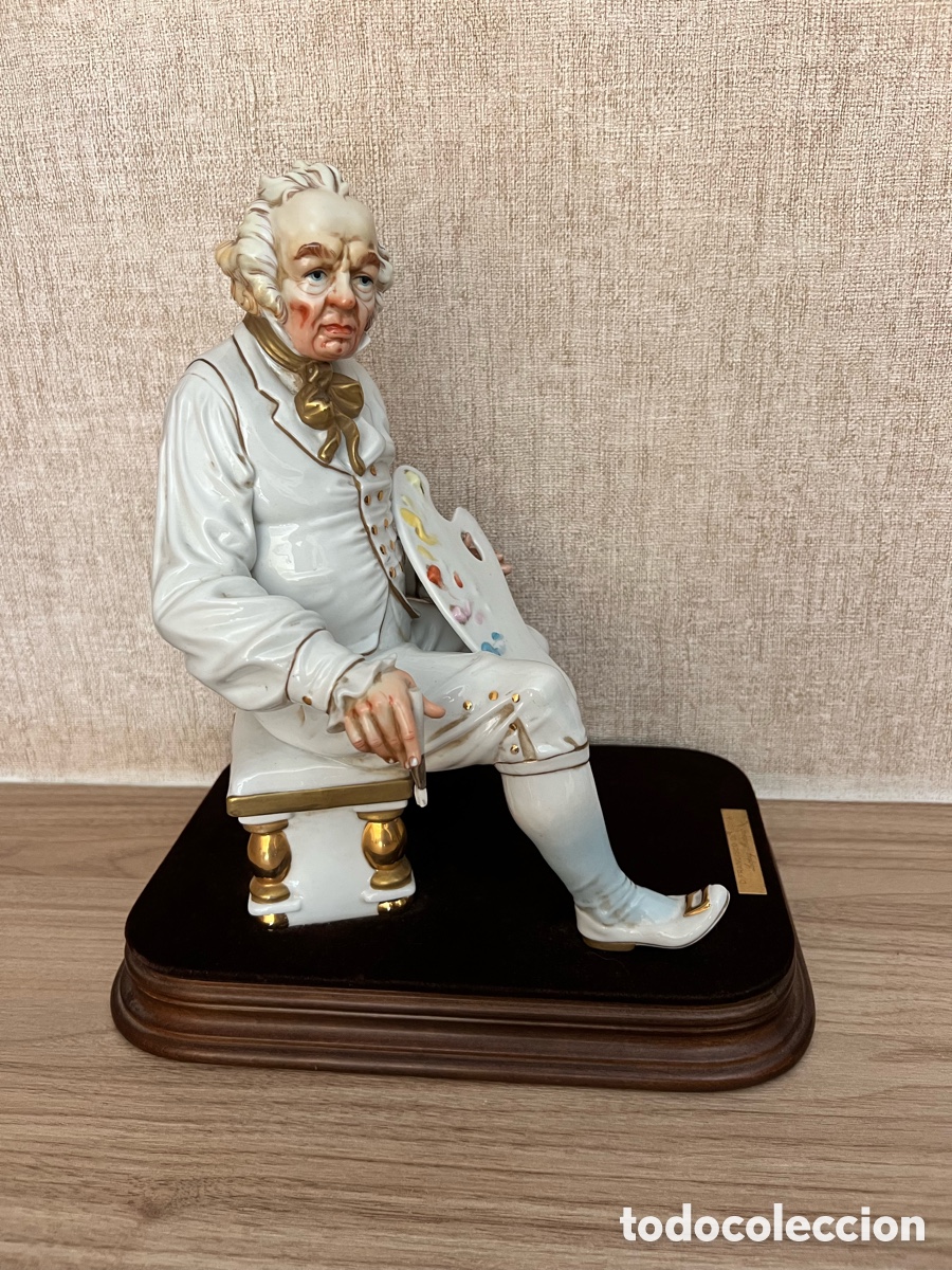 Antig&uuml;edades: Figura Porcelana Goya (Detalles en Oro) - L&oacute;pez Moreno (31 cm aprox)