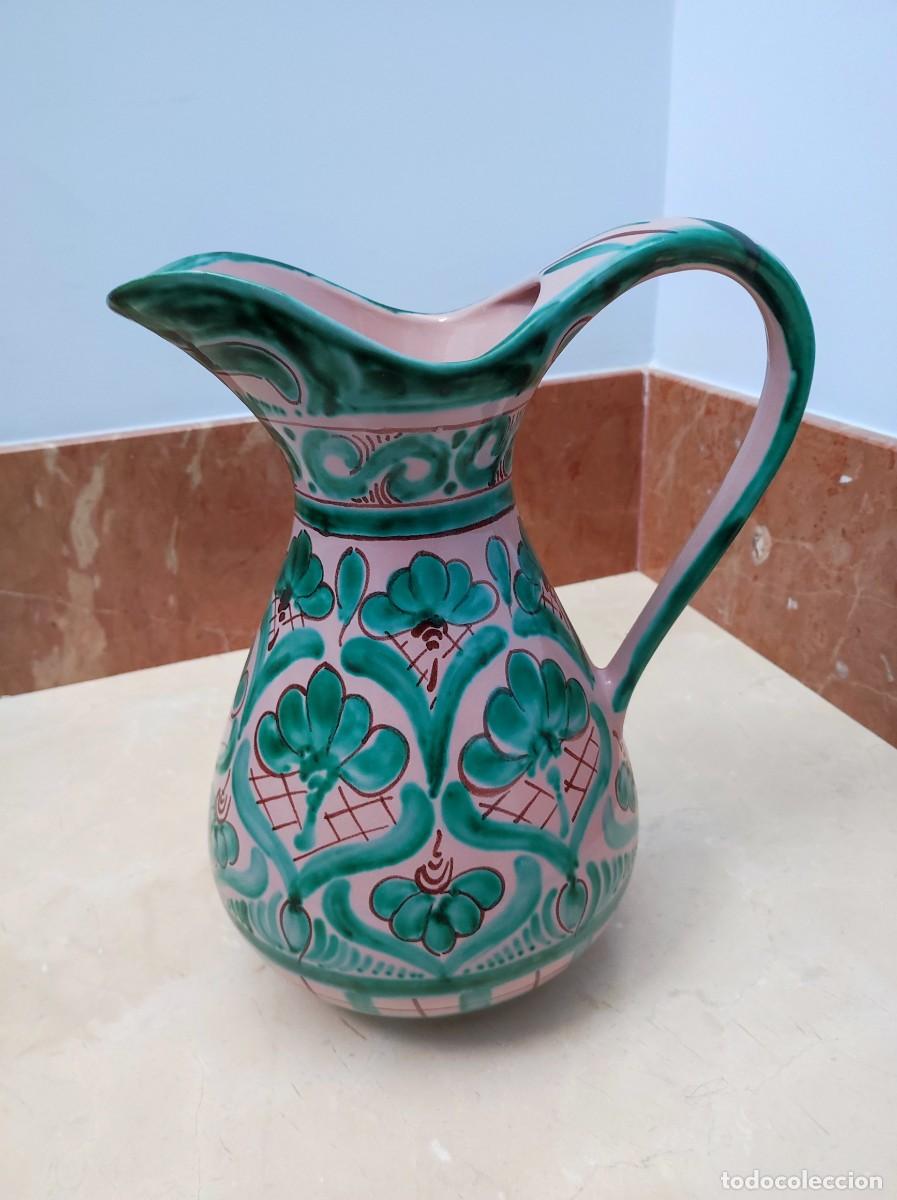 Antig&uuml;edades: Espectacular jarra de ceramica pintada a mano