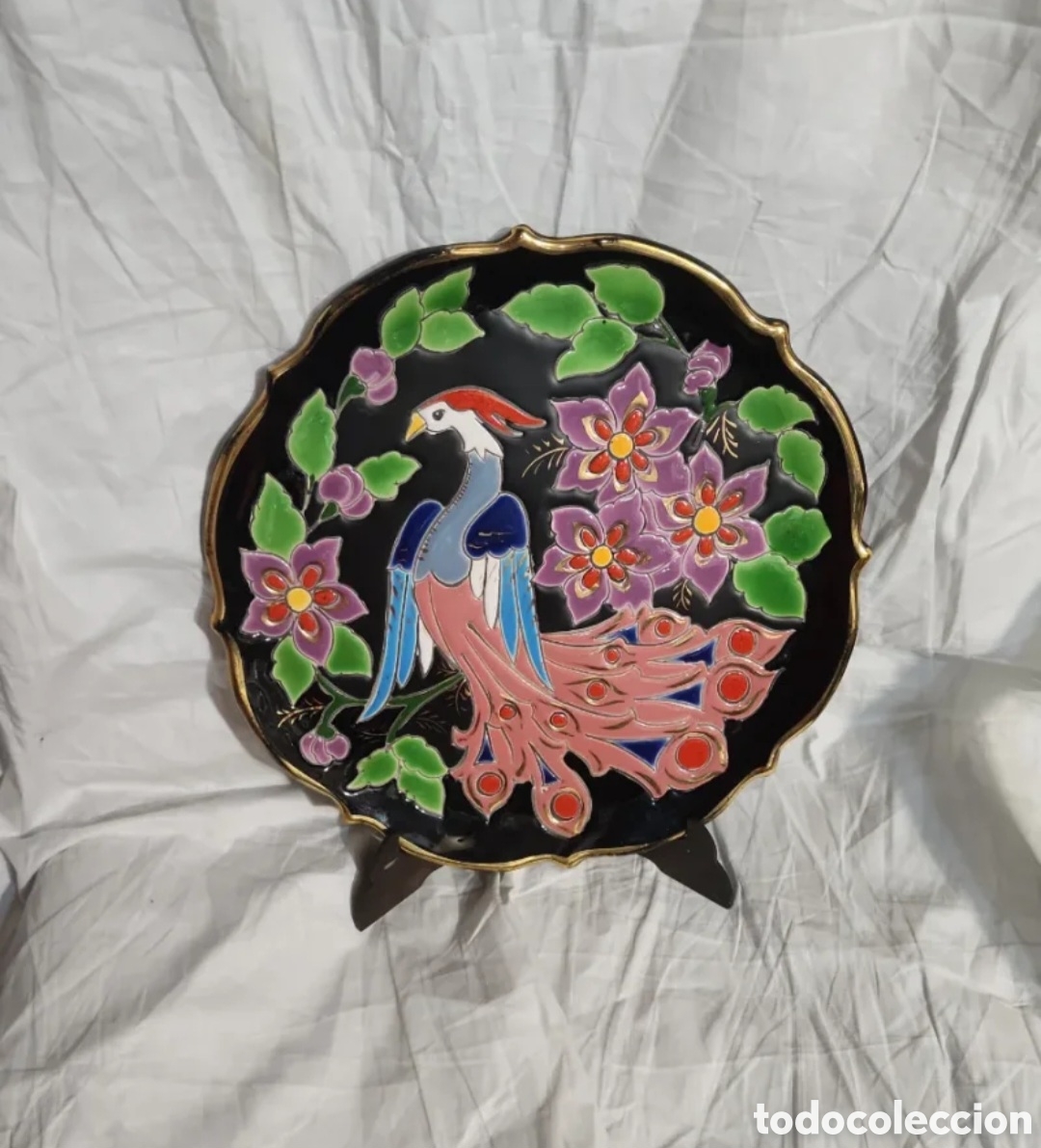 Antig&uuml;edades: Plato Cer&aacute;mica Jos&eacute; Royo Vilar pintado a mano. Manises. Valencia.