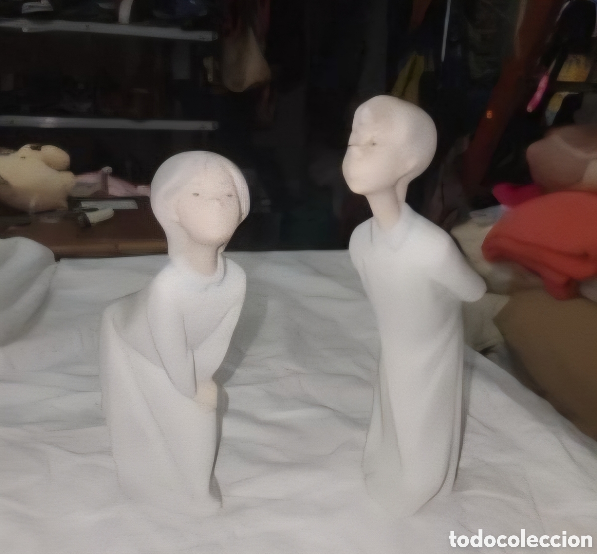 Antig&uuml;edades: Pareja Ni&ntilde;os Porcelana esmaltada Nao Lladro