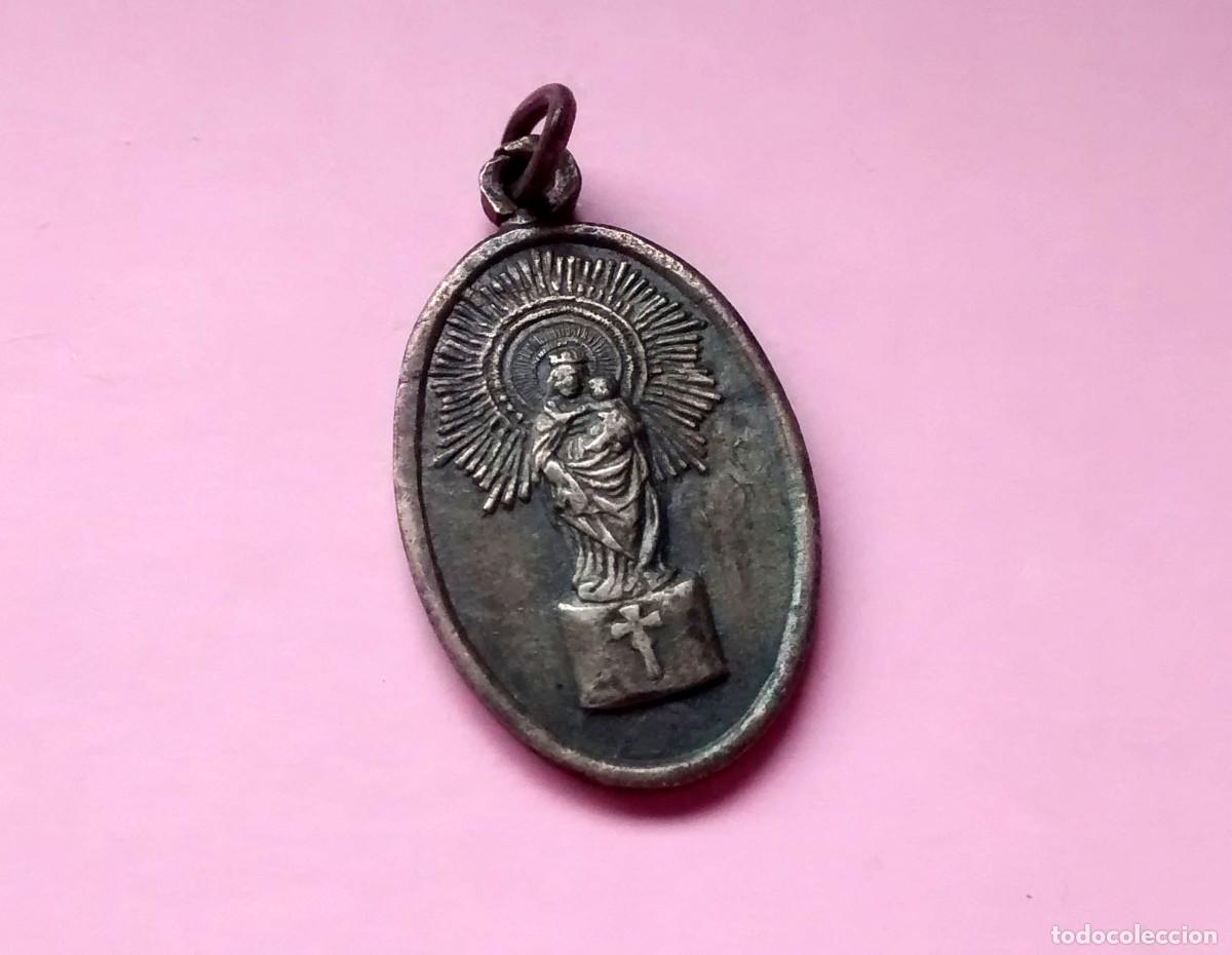 Antiquit&eacute;s: MEDALLITA OVALADA VIRGEN DEL PILAR - 2 X 1,20 CMS. - BUEN ESTADO