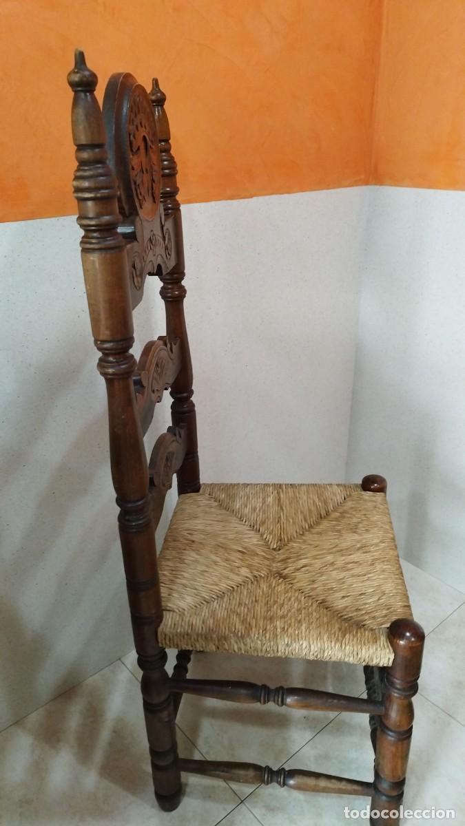 Antig&uuml;edades: Silla de madera y mimbre - Foto 4