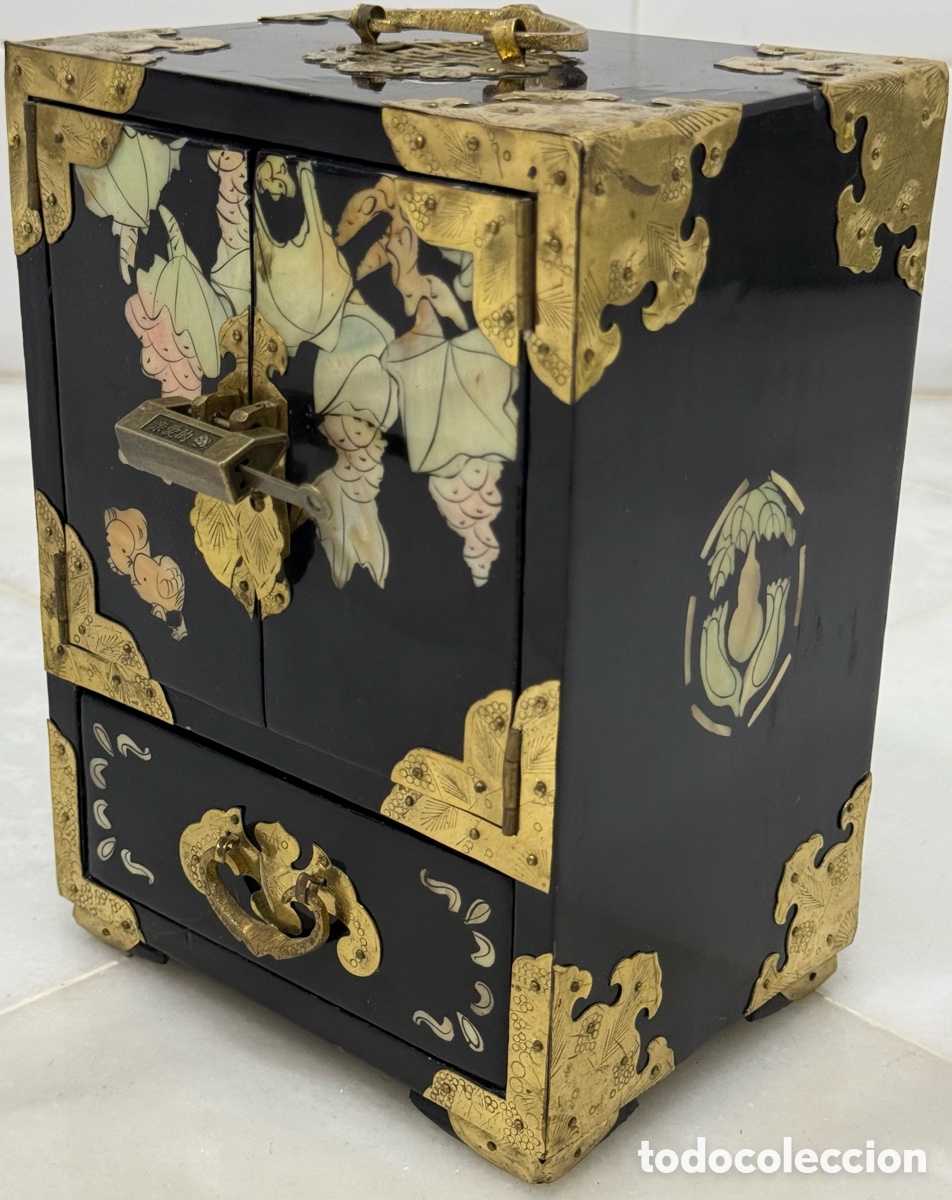 Antiquit&auml;ten: PRECIOSO JOYERO CHINO MADERA LACADA N&Aacute;CAR