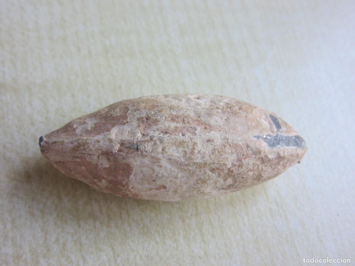 Antig&uuml;edades: Bala de honda grande &Eacute;poca romana Plomo longitud 4,2 cm
