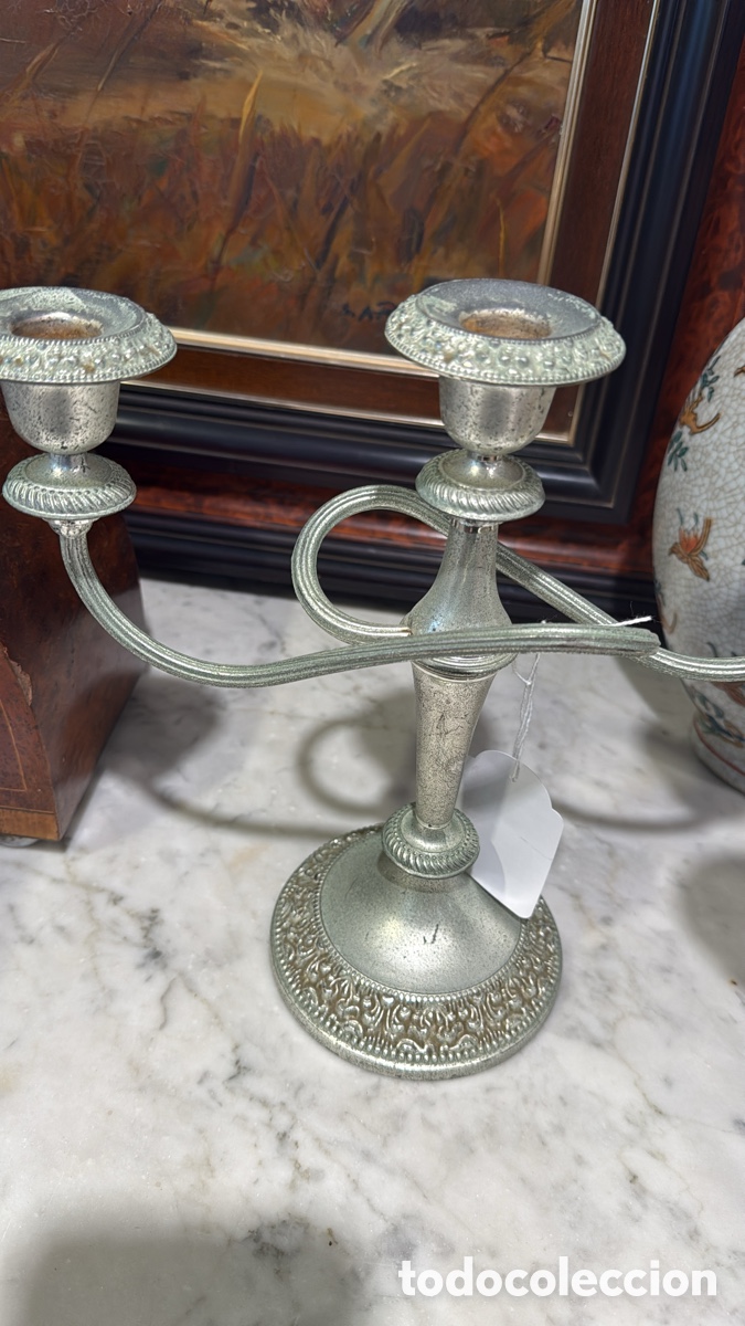 Antig&uuml;edades: PAREJA CANDELABROS INGLESES - Foto 2