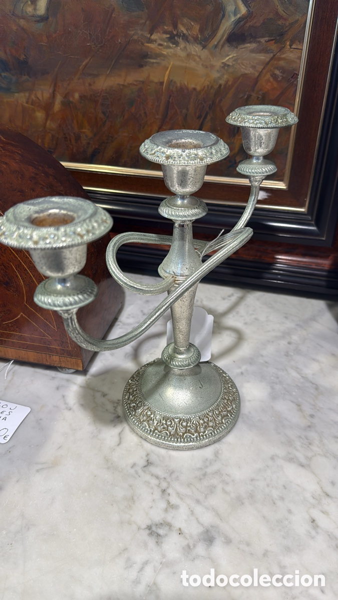 Antig&uuml;edades: PAREJA CANDELABROS INGLESES - Foto 3