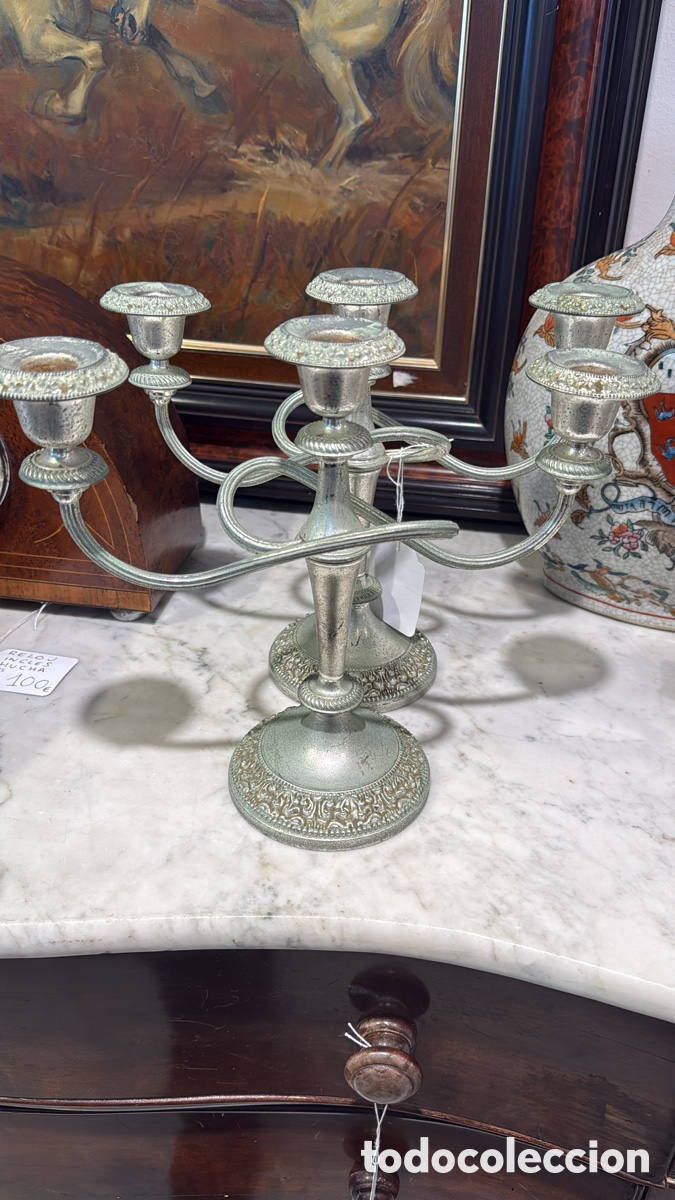 Antig&uuml;edades: PAREJA CANDELABROS INGLESES - Foto 1