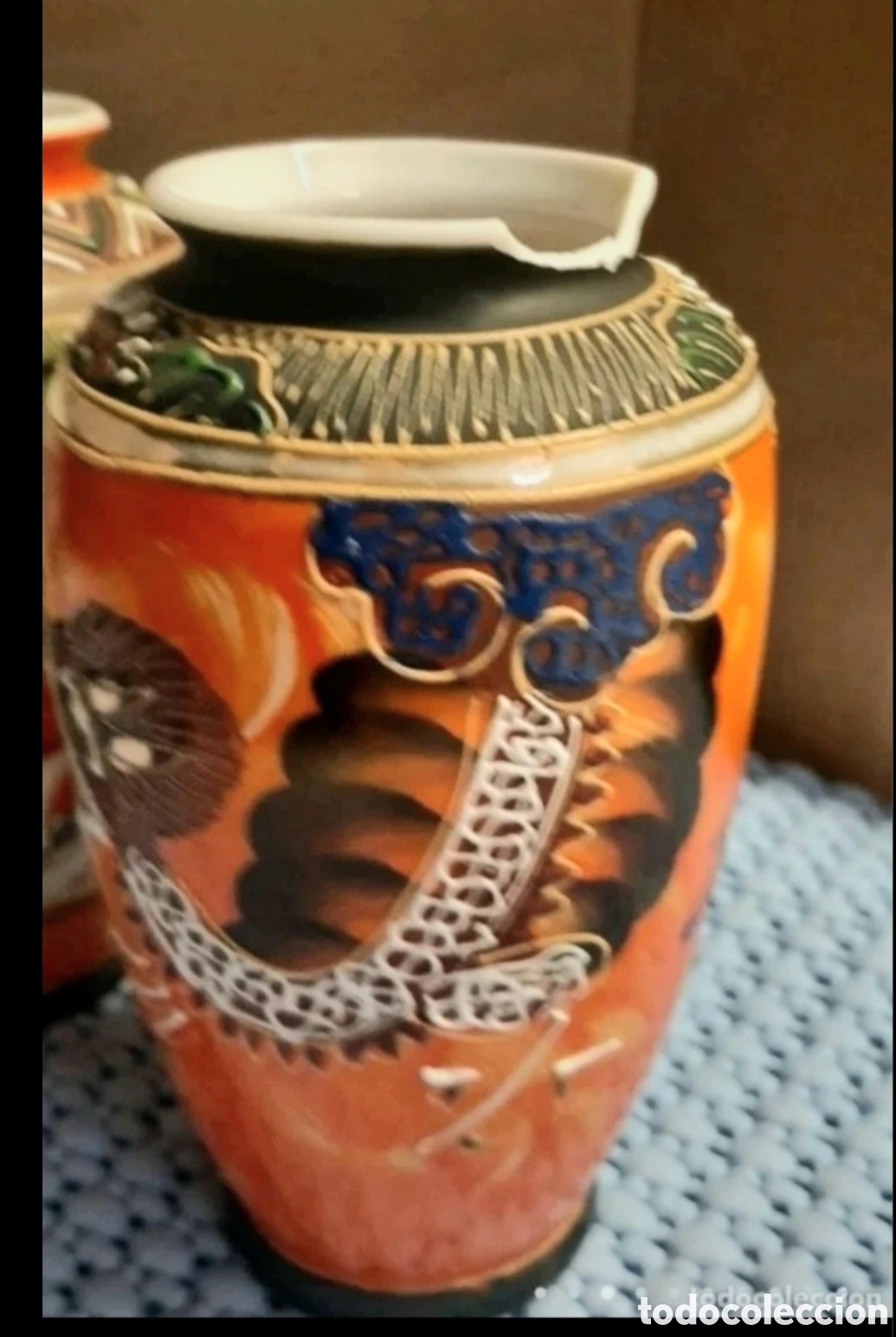 Antig&uuml;edades: satsuma porcelana drag&oacute;n