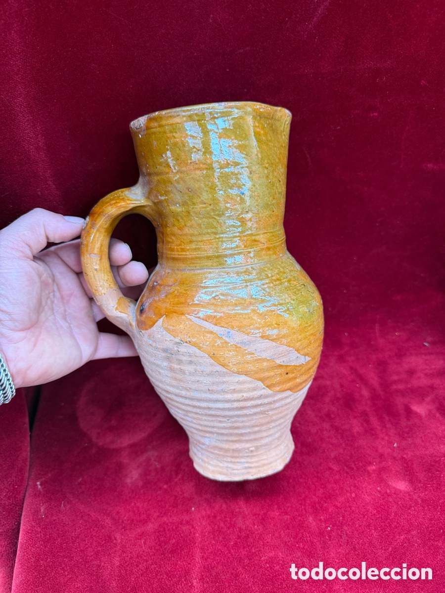 Antig&uuml;edades: Antigua jarra de ceramica vidriada!