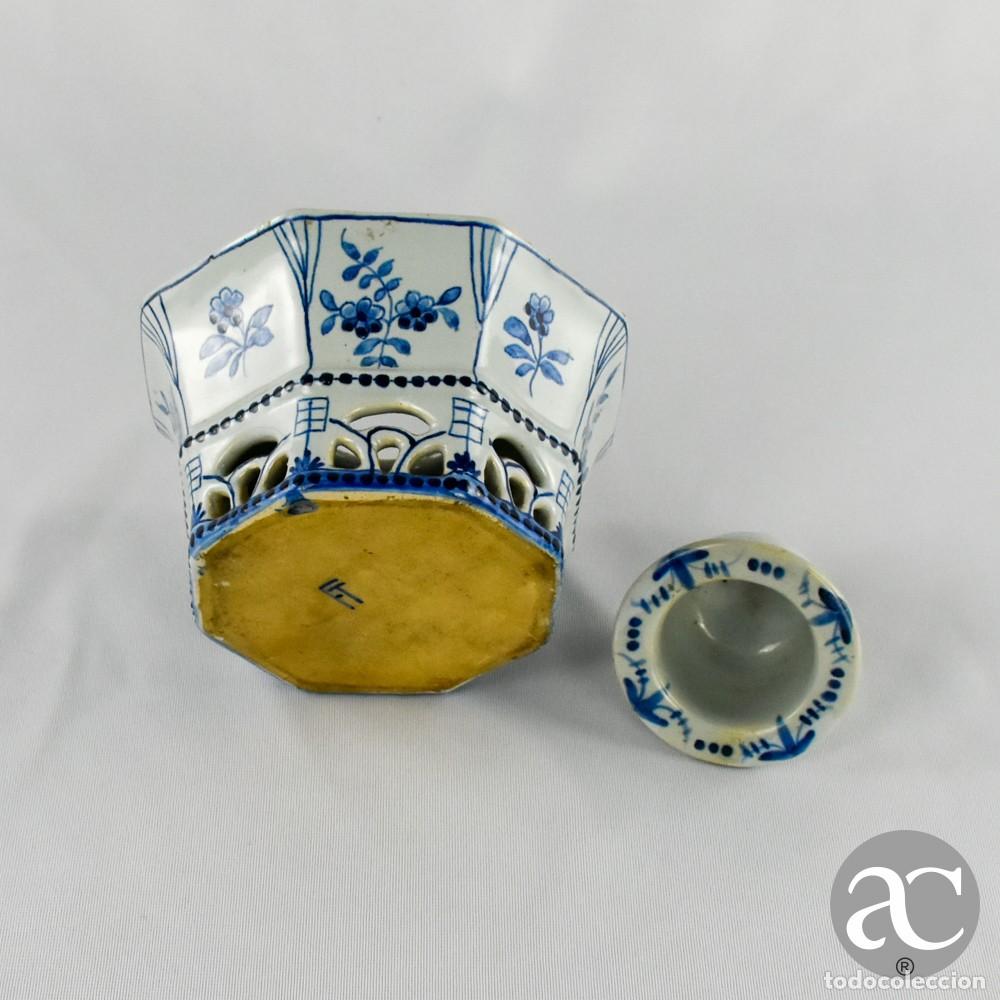 Antig&uuml;edades: Tinteiro octagonal em faian&ccedil;a da Torrinha - Foto 7