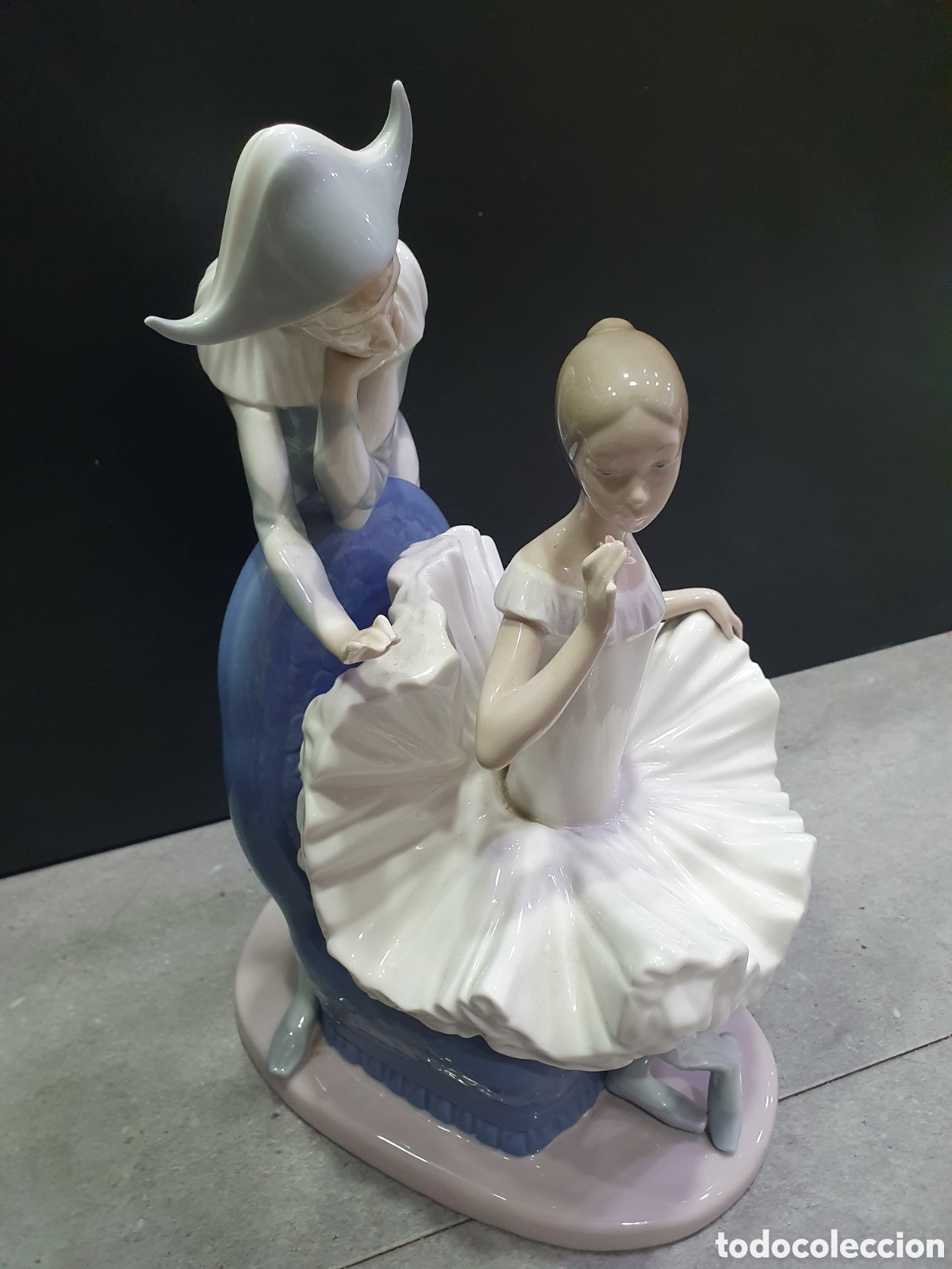 Antig&uuml;edades: SALIDA 0.01&euro;. Arlequ&iacute;n con bailarina Nao de Lladr&oacute;.