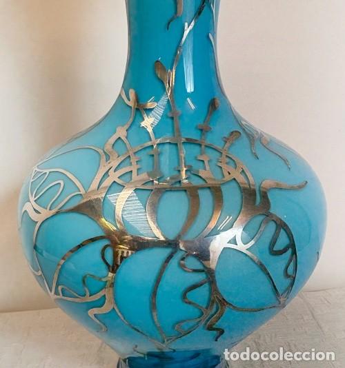 Antig&uuml;edades: Jarr&oacute;n de Cristal Opalino Turquesa - Foto 5