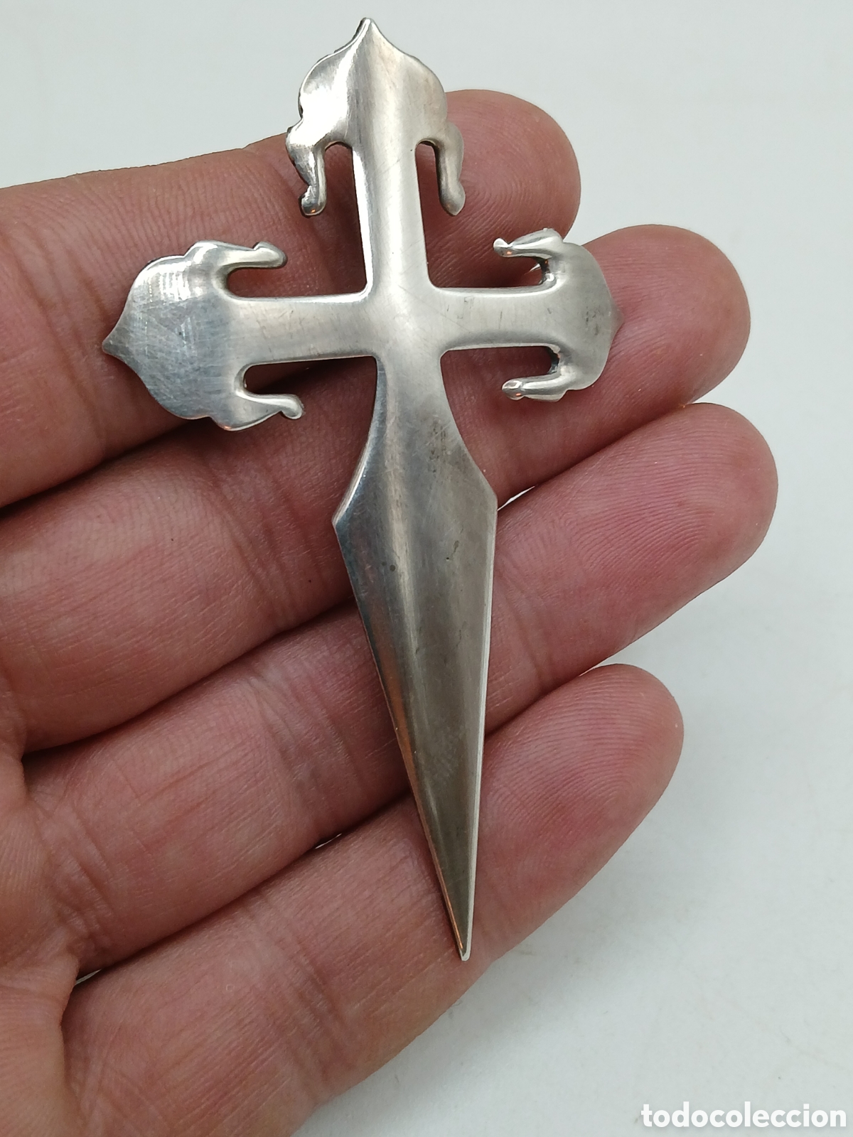 Antig&uuml;edades: Antigua cruz detente plata 925mls