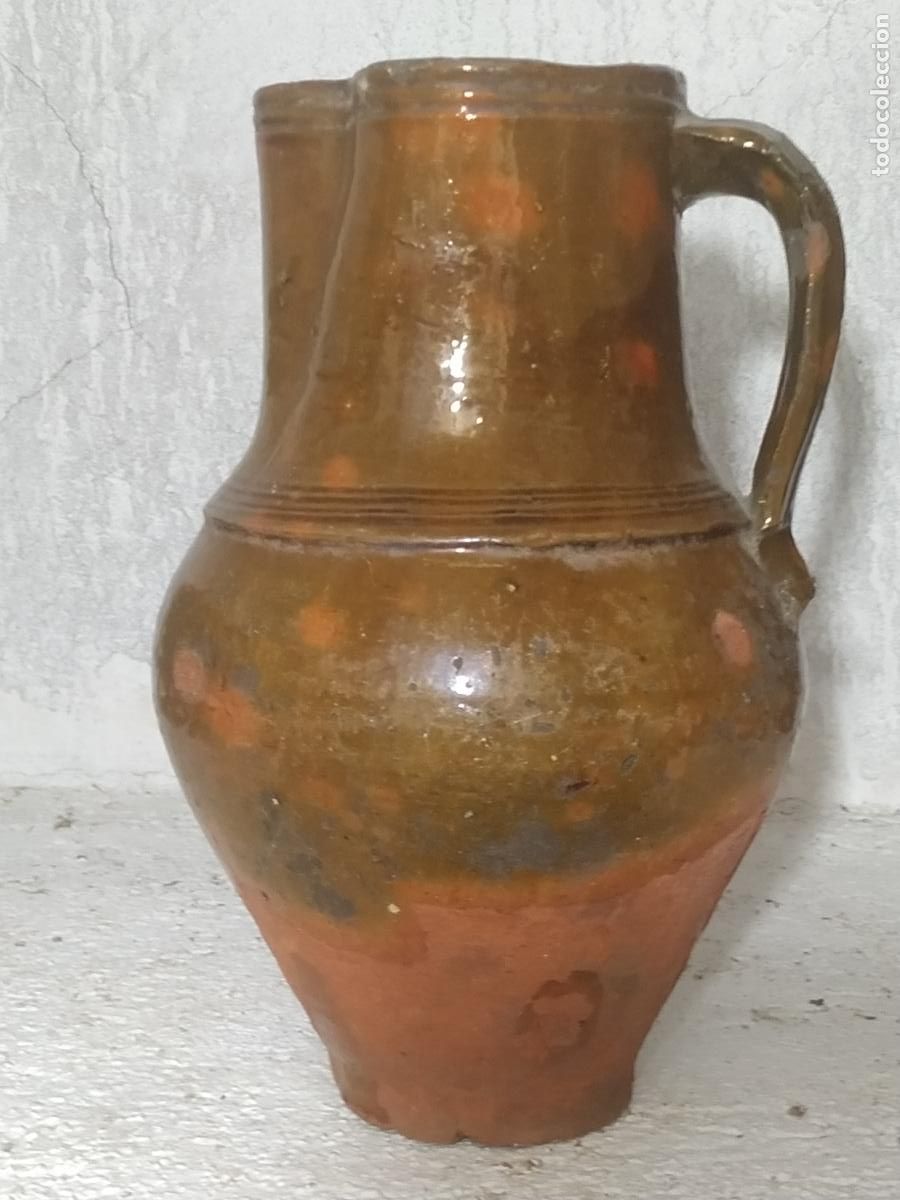 Antig&uuml;edades: Jarra antigua alfarer&iacute;a popular extinguida Consuegra (Toledo)