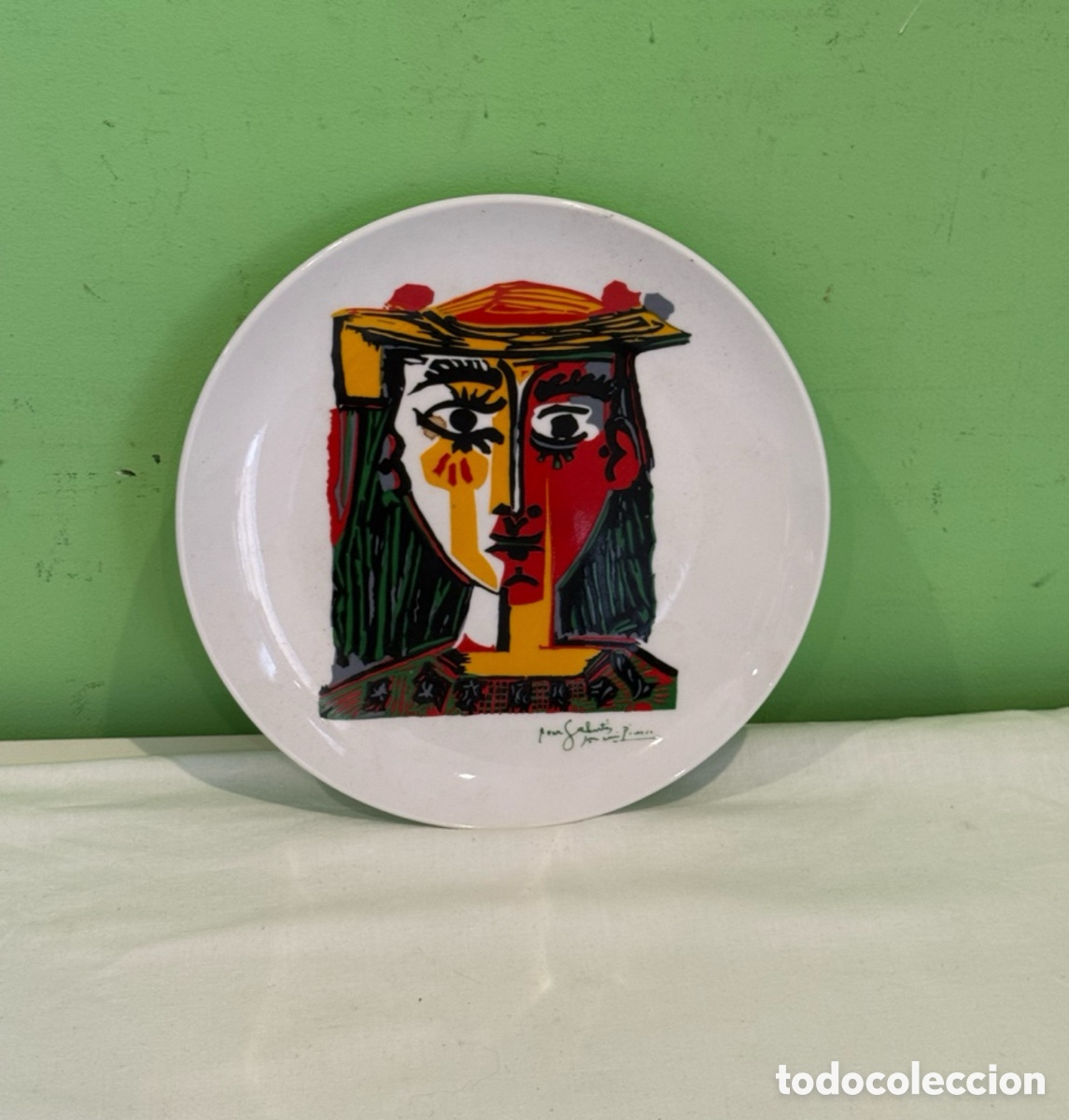 Oggetti Antichi: Plato porcelana Pablo Picasso - Reproducci&oacute;n autorizada Succession Picasso 20 cm di&aacute;metro .