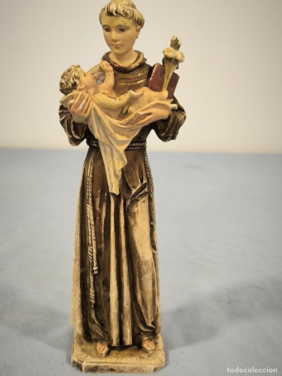 Antiquit&eacute;s: Figura San Antonio Con Ni&ntilde;o &ndash; Escultura Religiosa Decorativa Devocional