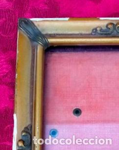 Antig&uuml;edades: Marco antiguo de madera y yeso dorado con cristal para fotograf&iacute;a o cuadro