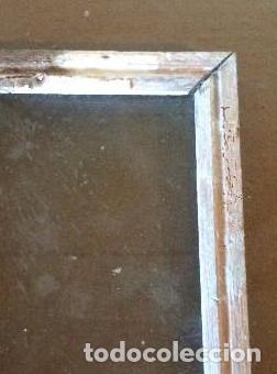 Antiquit&eacute;s: Antiguo peque&ntilde;o marco / portaretratos de madera de 1800 con cristal original