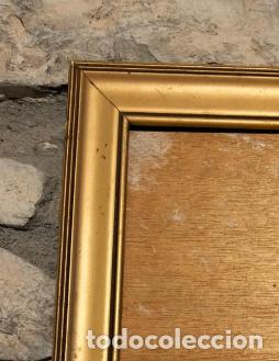 Antiquit&auml;ten: Marco antiguo cuadro portafotos con moldura de color dorado de los a&ntilde;os 50
