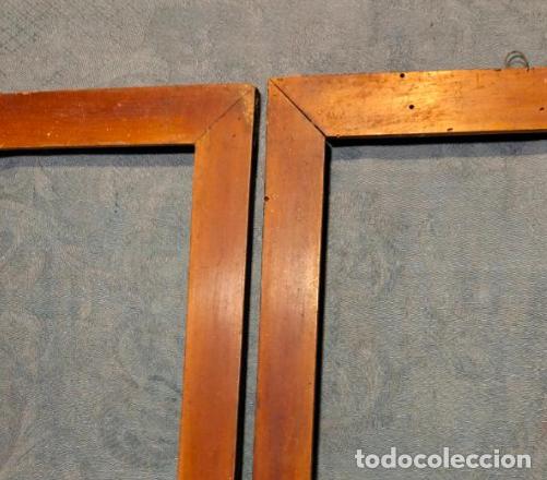 Antiquit&auml;ten: Pareja de marcos antiguos de madera rectangulares para cuadro o foto 24,5 x 29 cm
