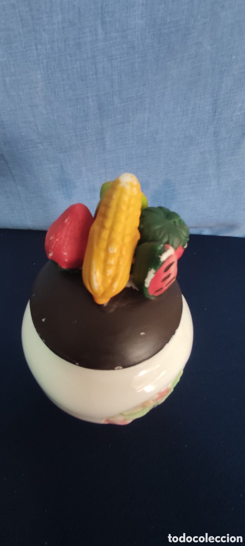 Antig&uuml;edades: Tarro de cer&aacute;mica frutas - Foto 6