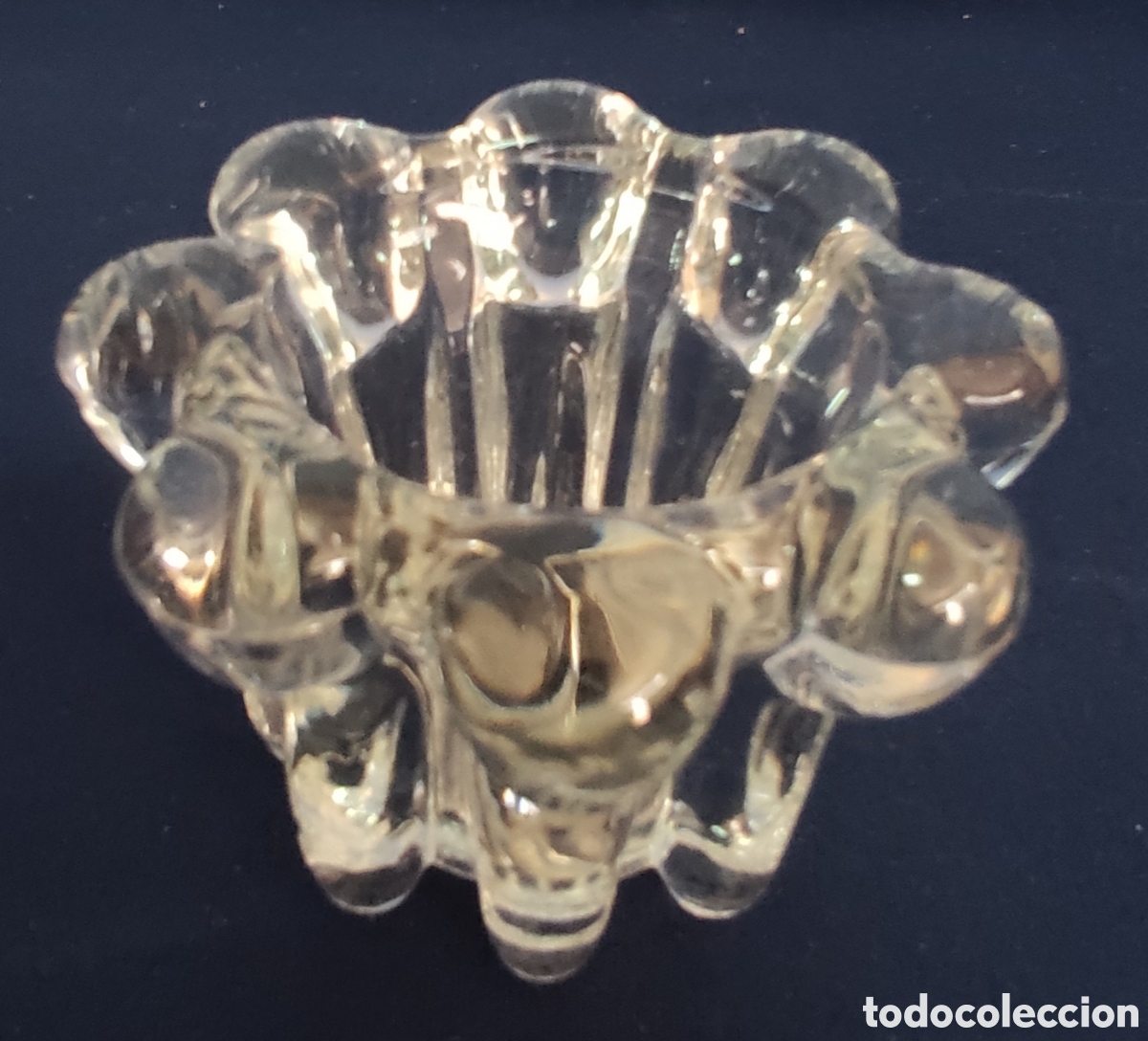 Antig&uuml;edades: Portavelas de cristal frances - Foto 1