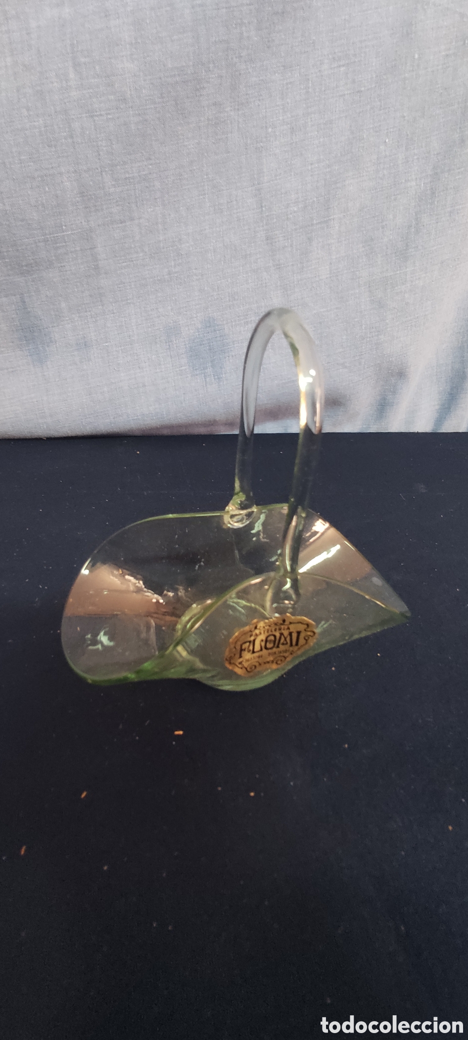 Antig&uuml;edades: Peque&ntilde;a Cesta de cristal - Foto 2