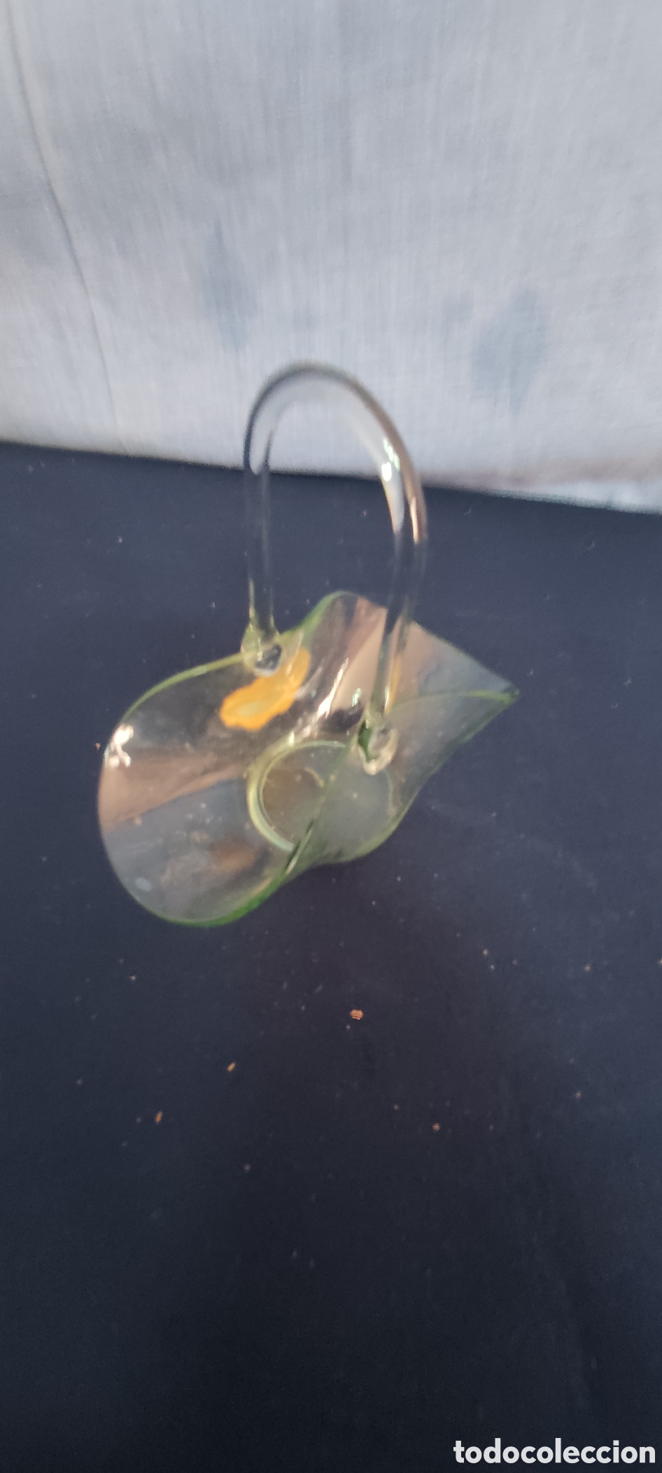 Antig&uuml;edades: Peque&ntilde;a Cesta de cristal - Foto 5