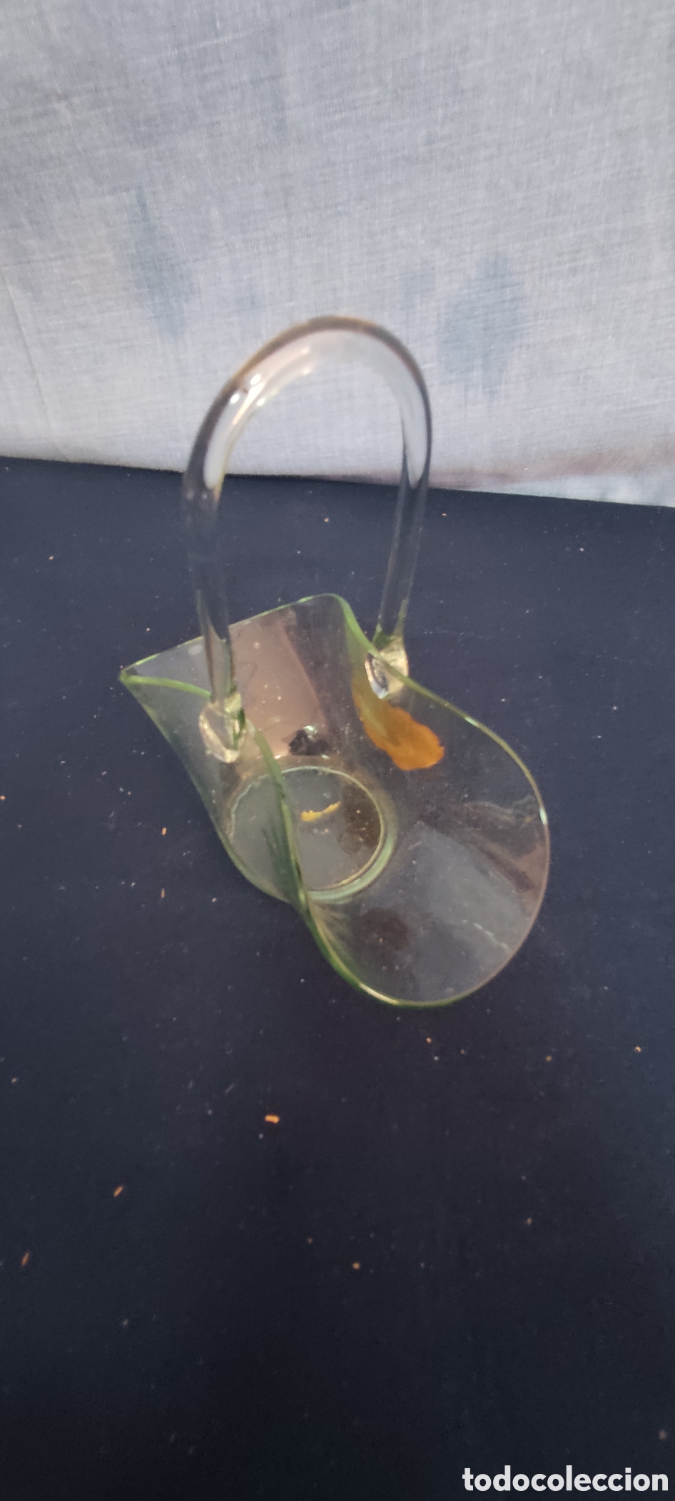 Antig&uuml;edades: Peque&ntilde;a Cesta de cristal - Foto 6