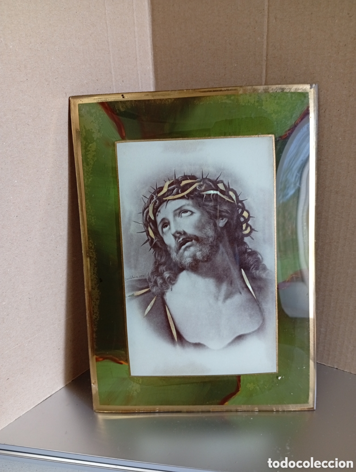 Antig&uuml;edades: Plafon de vidrio pintado &rdquo; ecce homo&rdquo; - Foto 1