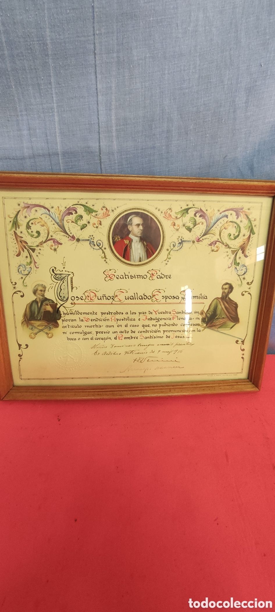 Antig&uuml;edades: Certificados de bendici&oacute;n apost&oacute;lica - Foto 3
