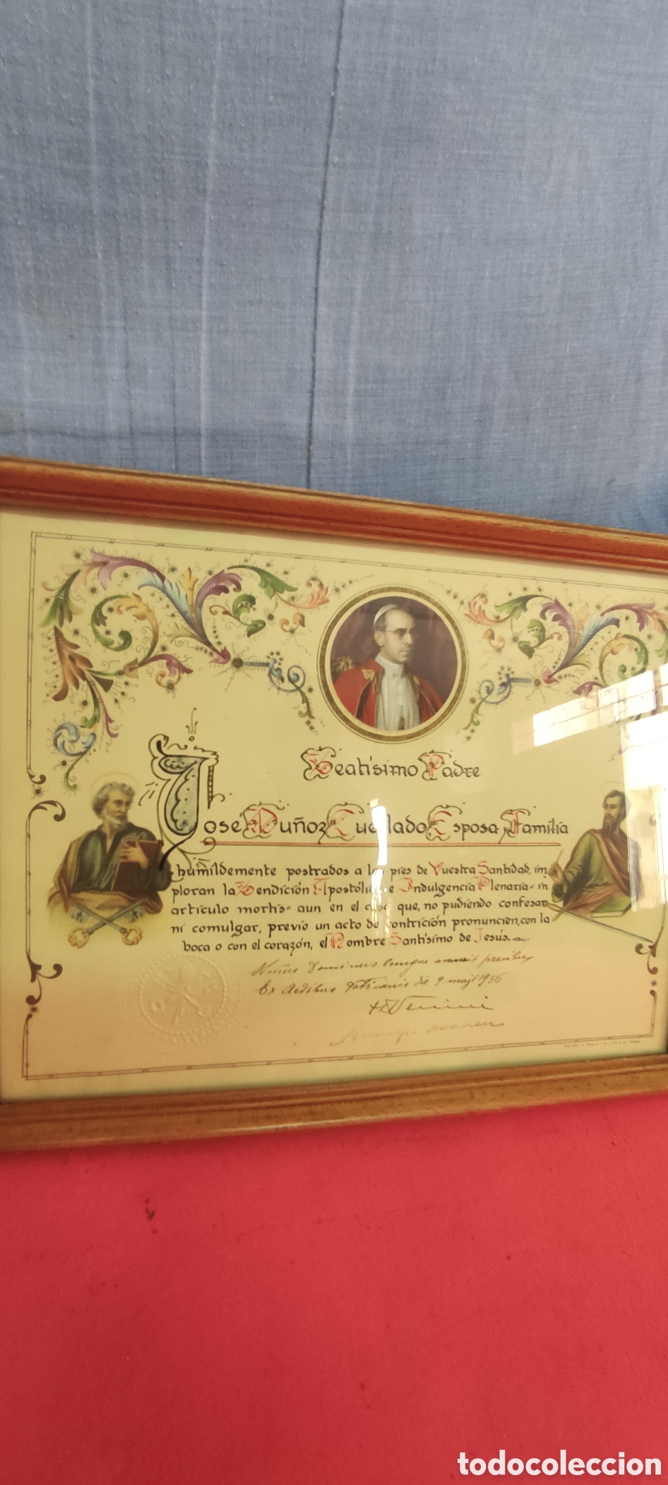 Antig&uuml;edades: Certificados de bendici&oacute;n apost&oacute;lica - Foto 4