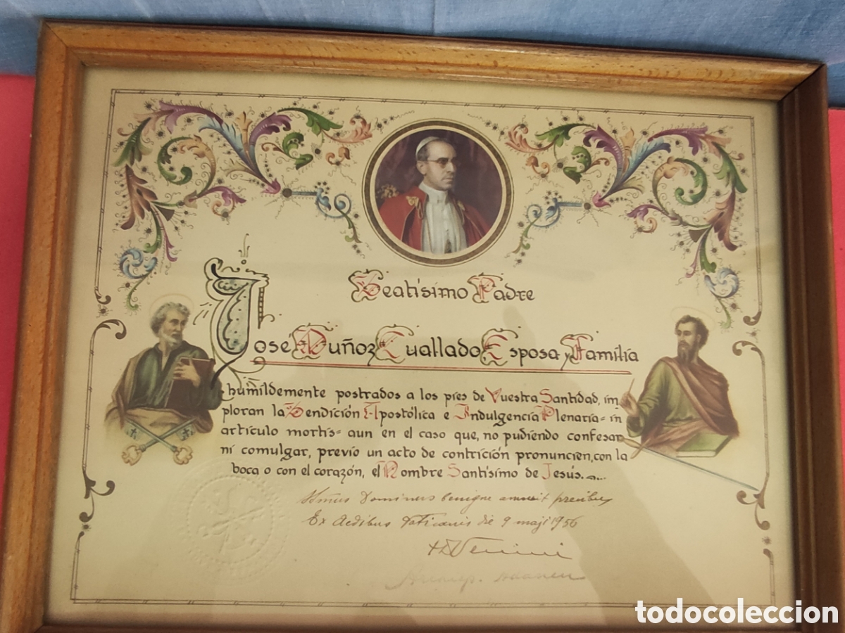 Antig&uuml;edades: Certificados de bendici&oacute;n apost&oacute;lica - Foto 6