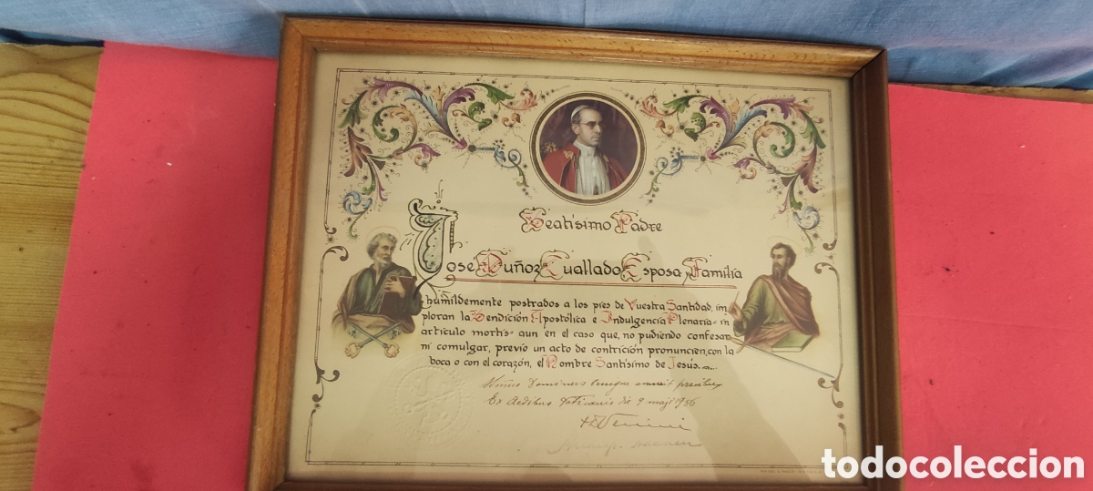 Antig&uuml;edades: Certificados de bendici&oacute;n apost&oacute;lica - Foto 7