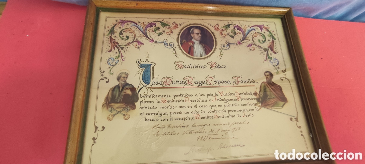 Antig&uuml;edades: Certificados de bendici&oacute;n apost&oacute;lica - Foto 8
