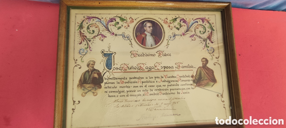 Antig&uuml;edades: Certificados de bendici&oacute;n apost&oacute;lica - Foto 11