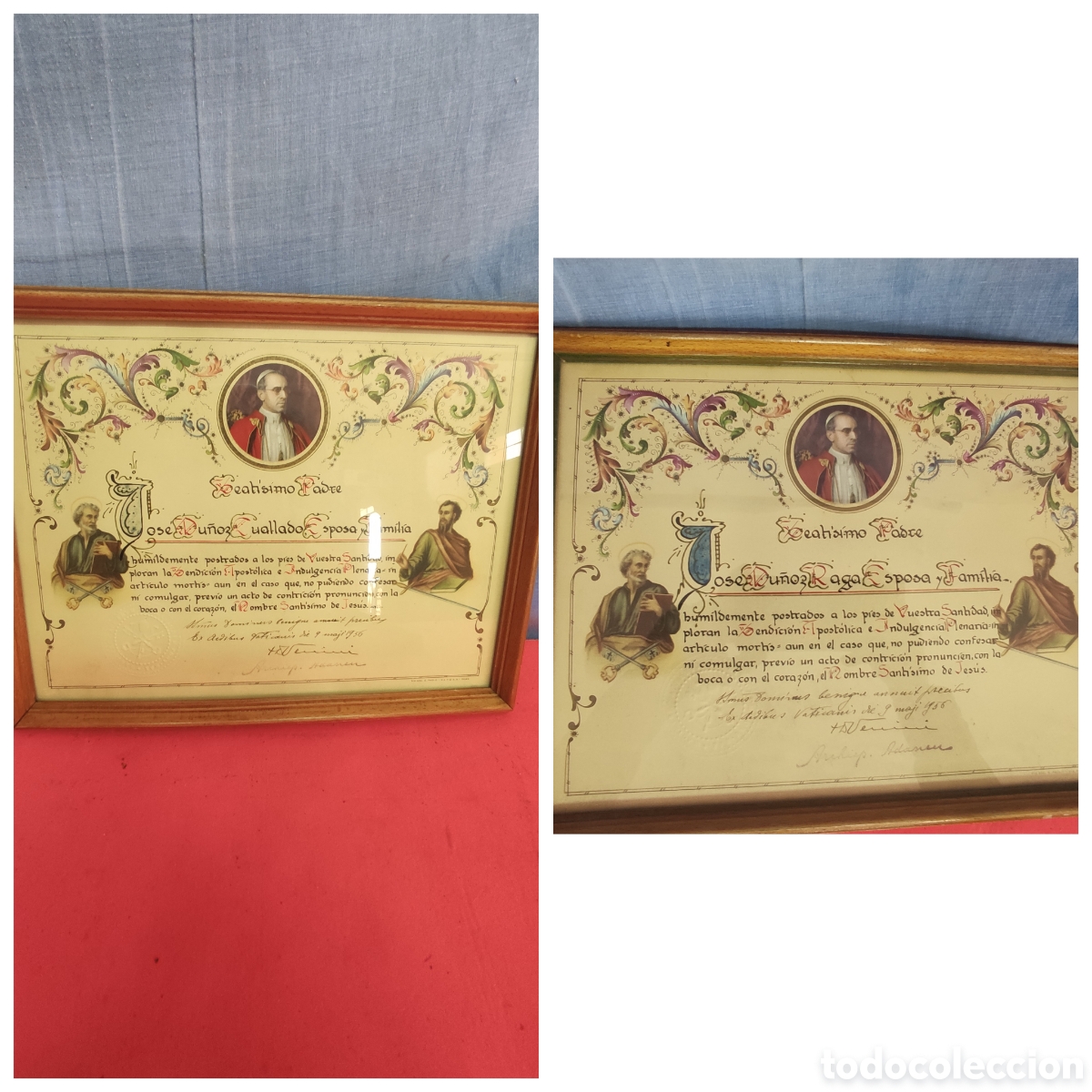 Antig&uuml;edades: Certificados de bendici&oacute;n apost&oacute;lica - Foto 1