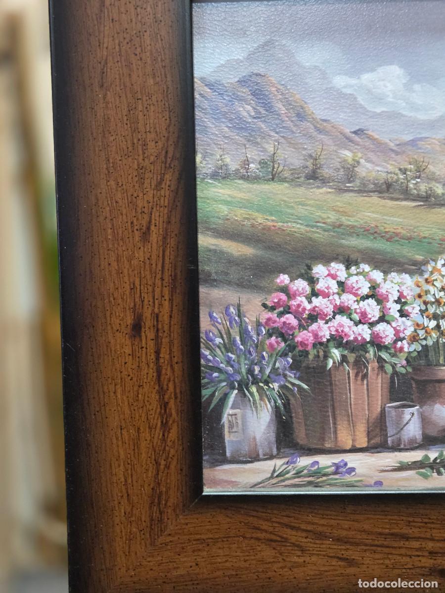 Antig&uuml;edades: cuadro decorativo flores - Foto 3