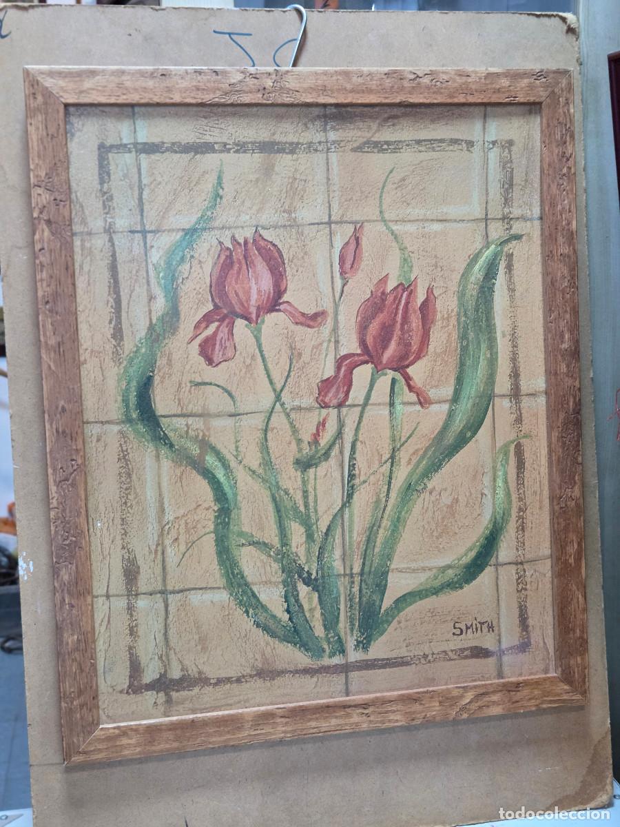 Antig&uuml;edades: cuadro decorativo flores - Foto 1