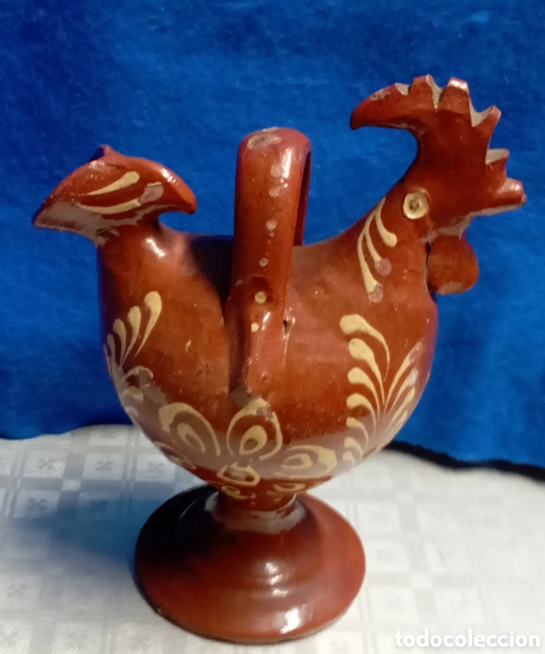 Antig&uuml;edades: Cantaro botijo Gallo Loza vidriada Fregenal de la Sierra Badajoz