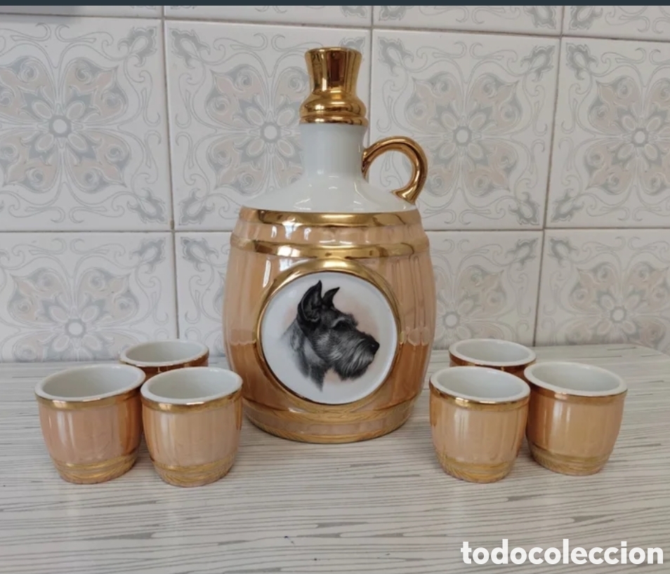 Antig&uuml;edades: Licorera de porcelana retro vintage Fraespa Pamplona