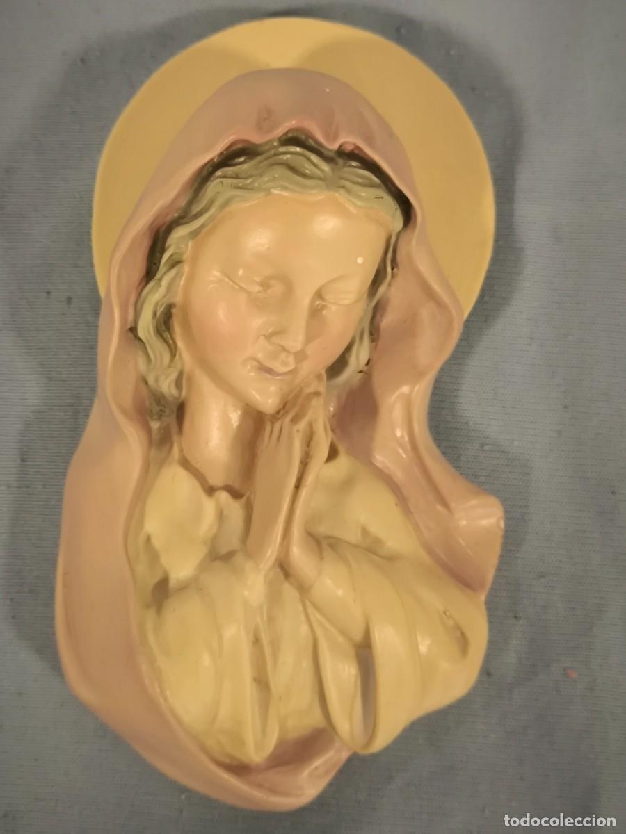 Antiquit&eacute;s: Figura Virgen En Oraci&oacute;n Para Pared &ndash; Pieza Religiosa Decorativa