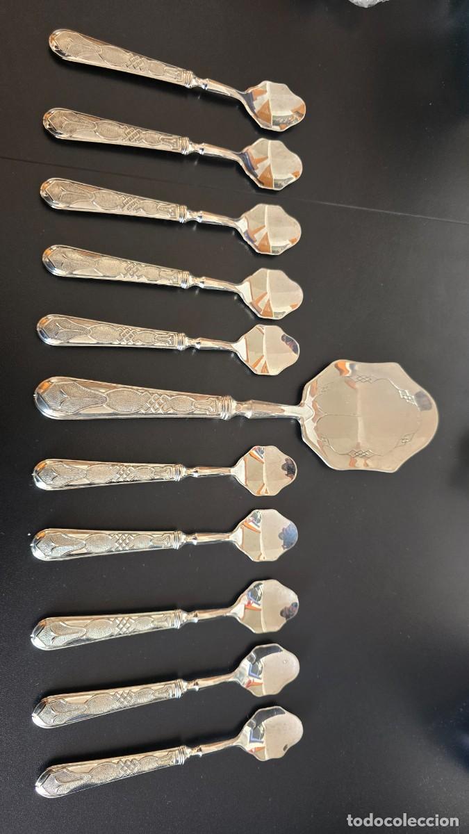 Antig&uuml;edades: Antigua cuberteria para postres 800 silver plated.