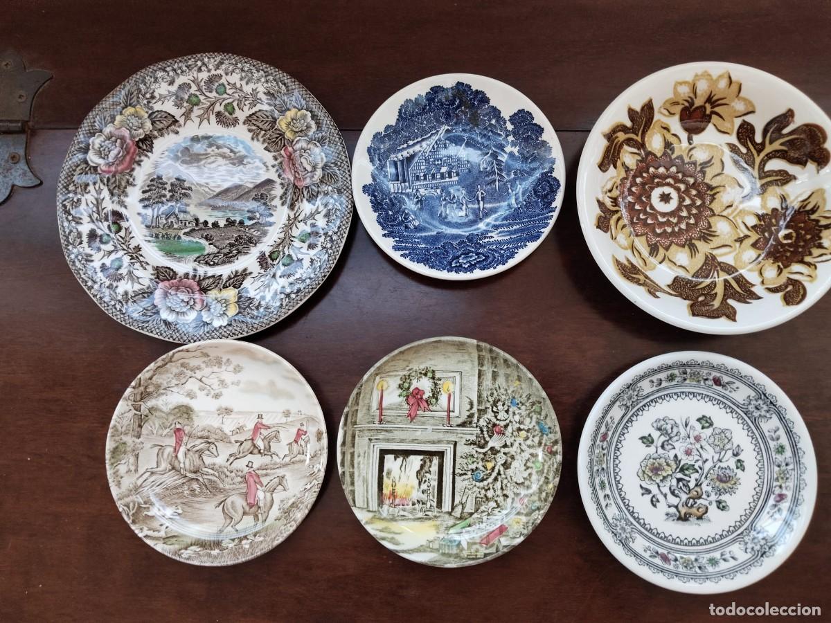 Antiquit&eacute;s: 6 bonitos platillos ingleses. Ver descripci&oacute;n.